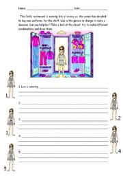 English Worksheet: Lisas closet