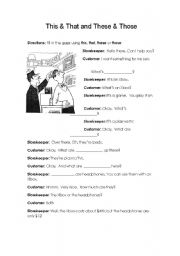 English Worksheet: This and That and These and Those