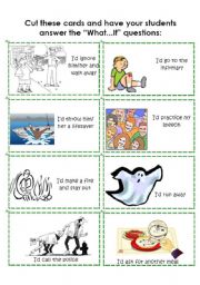 English Worksheet: Response Cards: What would you do if...? 4 of 4