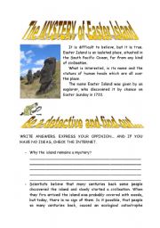 English Worksheet: EASTER ISLAND MYSTERY