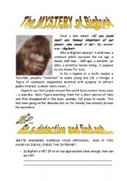 English Worksheet: BIGFOOT