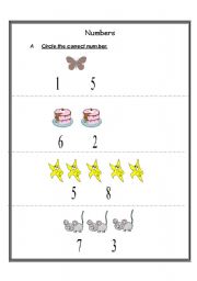 English worksheet: numbers