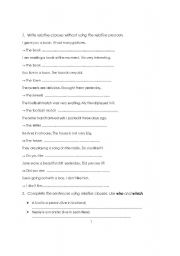 English Worksheet: relative clauses