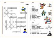 English Worksheet: jobs -puzzle