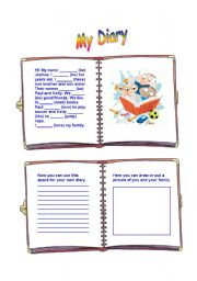 English Worksheet: Boys diary