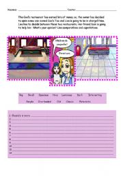 English Worksheet: Lisas new restaurant