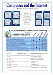 English Worksheet: Computers and the Internet