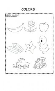 English worksheet: Colors Colours