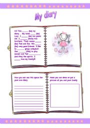 English Worksheet: My Diary