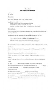 English Worksheet: simple past/ past progressive