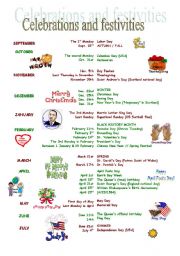 English Worksheet: Celebrations and festivities