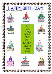 English Worksheet: HAPPY BIRTHDAY