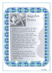 English Worksheet: Angeles Perez routine.