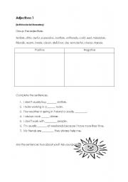 English worksheet: Character adjectives 