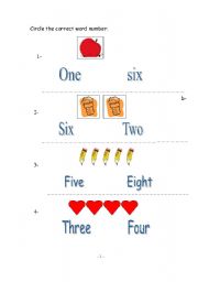 English Worksheet: Count and circle the correct word