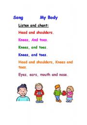 English worksheet: Song     My body