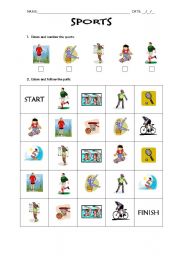 English Worksheet: Sports Worksheet