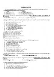 English Worksheet: PASSIVE VOICE