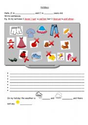 English Worksheet: A holiday theme worksheet