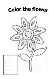 English Worksheet: Color the flower