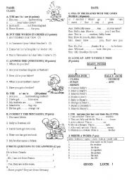 English Worksheet: a quiz for beginners, + word order + new vocabulary +  pronouns 