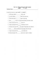 English worksheet: Could and Couldnt