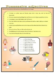 English Worksheet: MY - YOUR -HIS