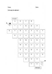 English worksheet: ALPHABET RACE