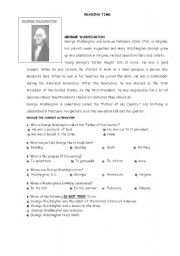 English Worksheet: GEORGE WASHINGTON