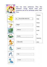 English worksheet: Pokemon