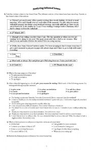 English Worksheet: Analyzing Informal Letters