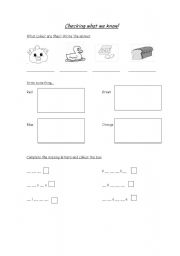 English worksheet: Colours and Numbers
