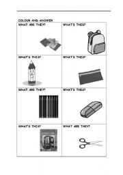 English worksheet: SCHOOL TOOLS