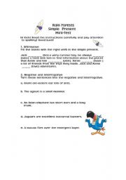 English Worksheet: simple present test