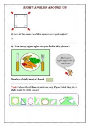 English Worksheet: Right Angle Worksheet