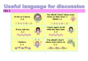 English Worksheet: 10 pages with Useful Language for Discussion and Topics for Discussion