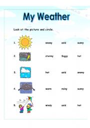 English Worksheet: My Weather