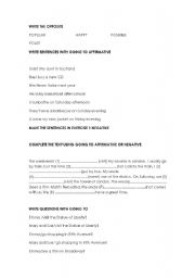 English Worksheet: future going to