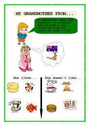 English Worksheet: MY GRANDMOTHER FROM... (LIKES AND DISLIKES)