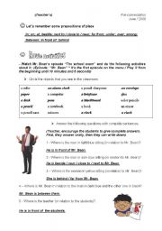 English Worksheet: Mr. Bean - The school exam (Teachers)