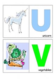 English Worksheet: Alphabet (U-X)