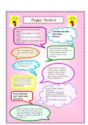 English Worksheet: tongue twisters vol.2