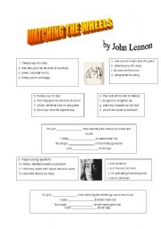 English Worksheet: Watching the Wheels by John Lennon