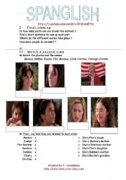 English Worksheet: Spanglish, the film First part