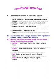 English Worksheet: conditional sentences