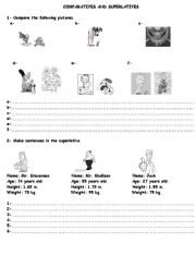 English worksheet: Comparative and superlative