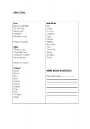 English worksheet: adjectives 