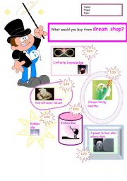 English Worksheet: dream shop