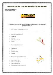 English Worksheet: video activity - Madagascar