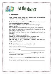 English Worksheet: At the doctor